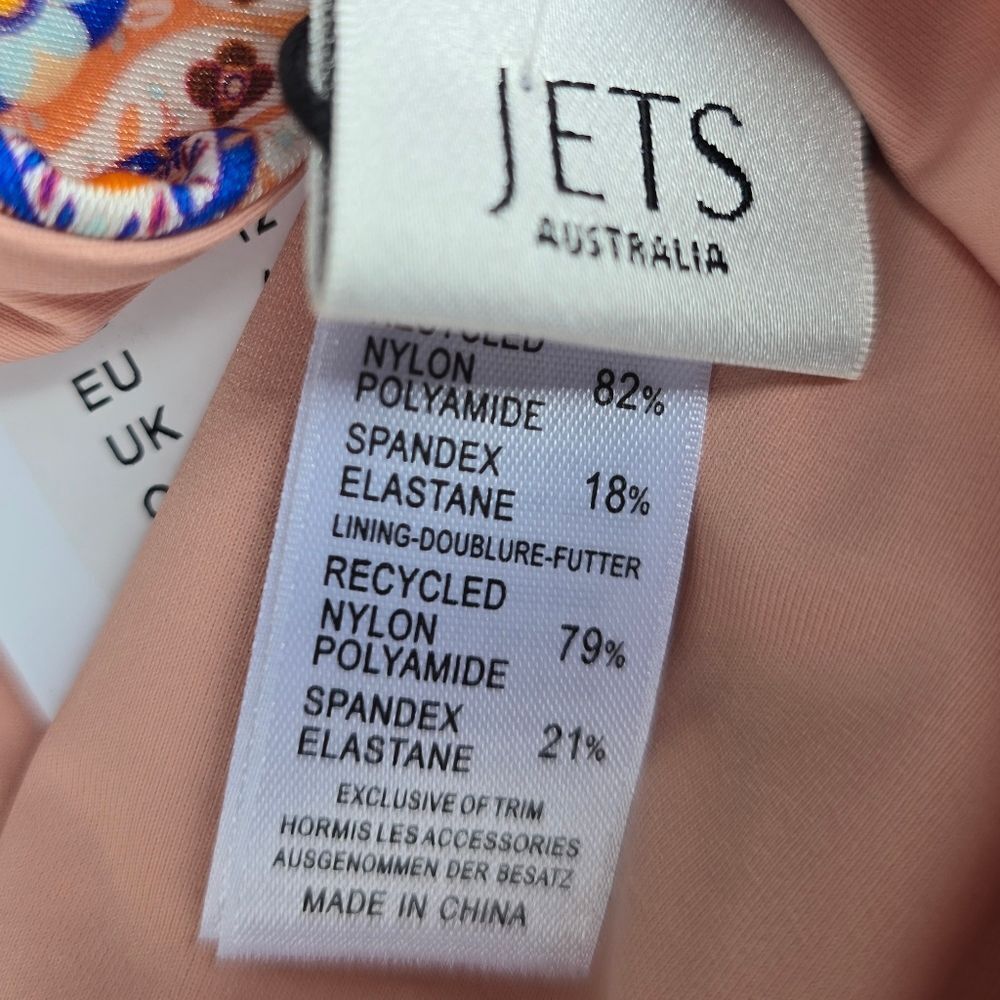 Jets Ring Side. Patterned Pink Bikini Bottom - Picture 6 of 7